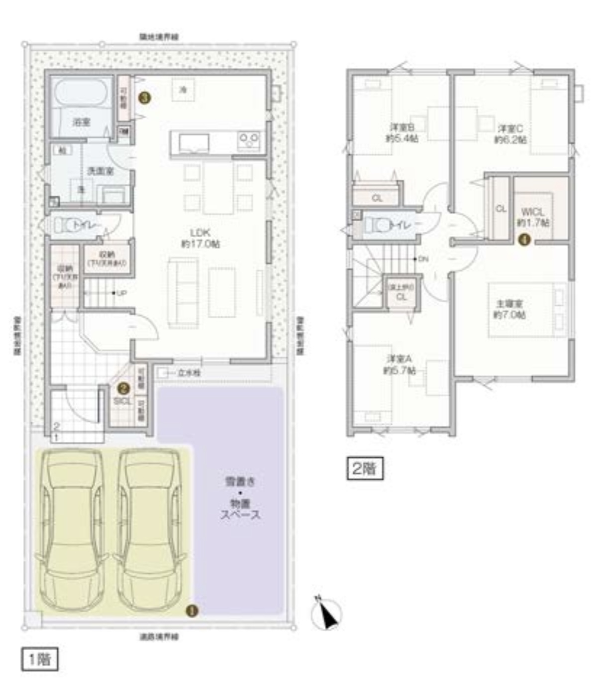 【環状通東駅 徒歩8〜9分】４LDK　4,450万円（１号地）