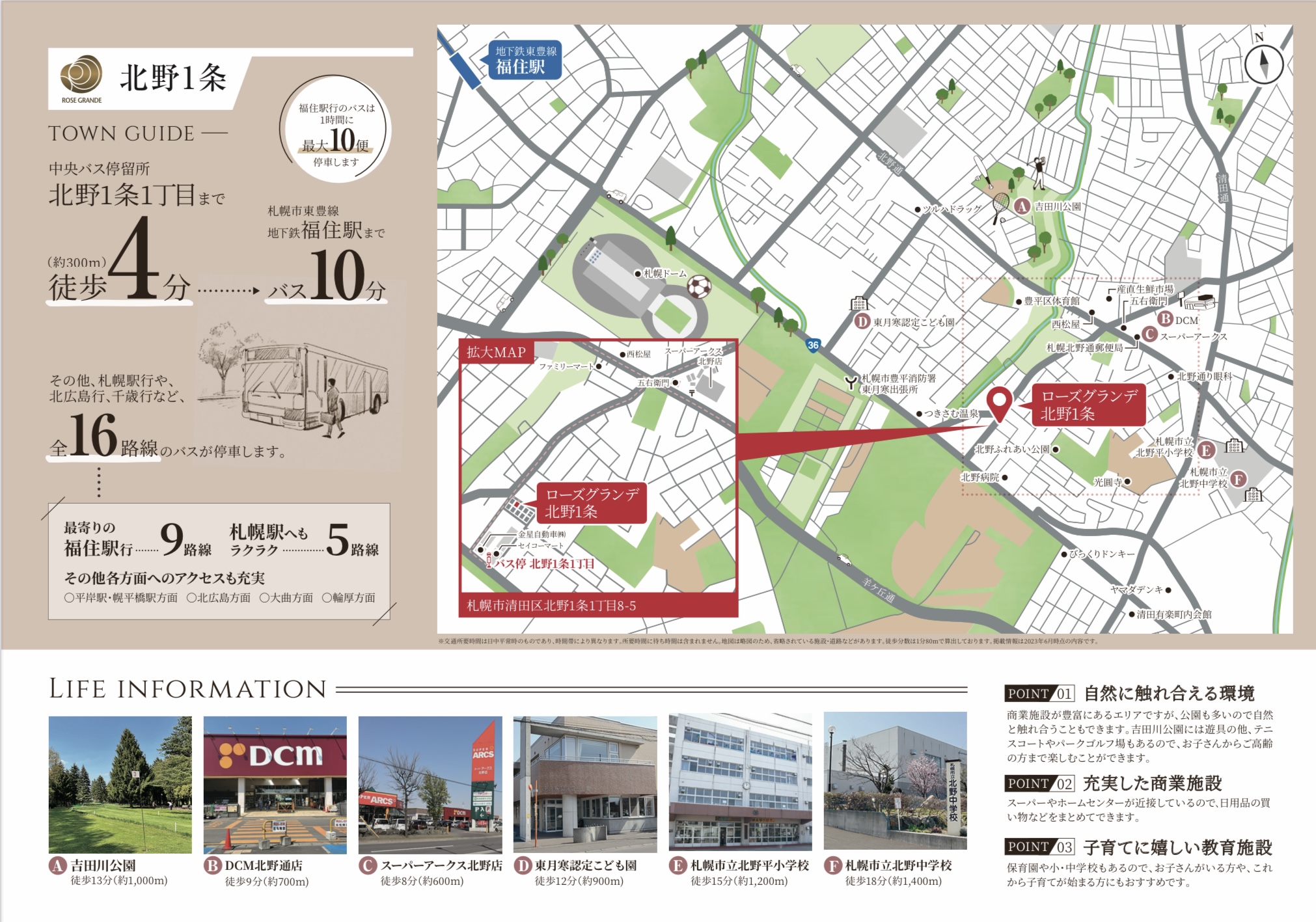 【福住駅までバス乗車10分】北野1条1丁目 4LDK　3490万（2号地）